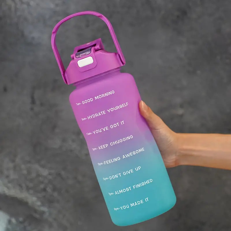 2L Gradient Color Large Capacity Water Bottle with Sipper | 2000ml Water Bottle with Sipper | Large Transparent Water Bottle Price in Pakistan