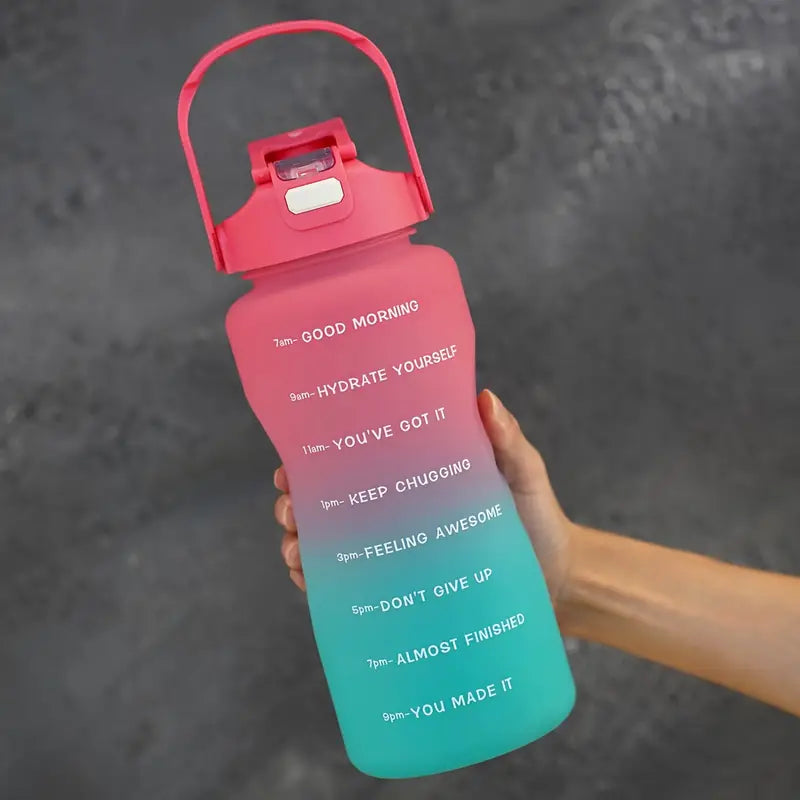 2L Gradient Color Large Capacity Water Bottle with Sipper | 2000ml Water Bottle with Sipper | Large Transparent Water Bottle Price in Pakistan